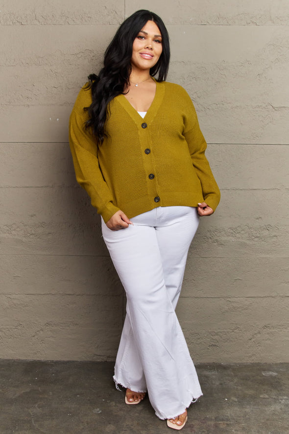 Zenana Kiss Me Tonight Button Down Cardigan in Chartreuse