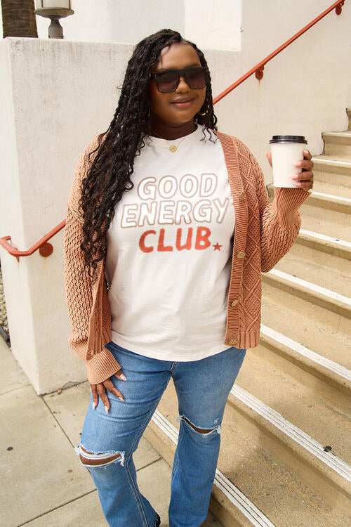 Simply Love GOOD ENERGY CLUB Short Sleeve T-Shirt