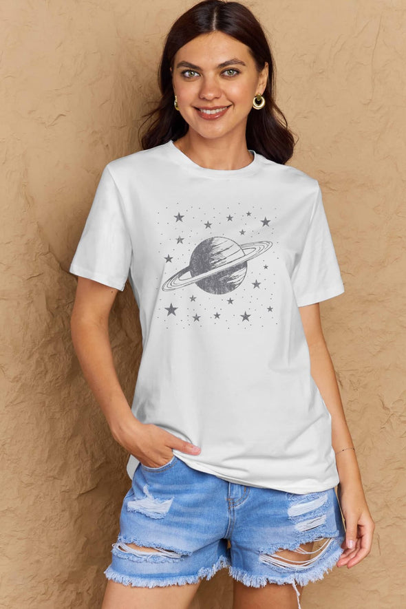 Simply Love Planet Graphic Cotton T-Shirt