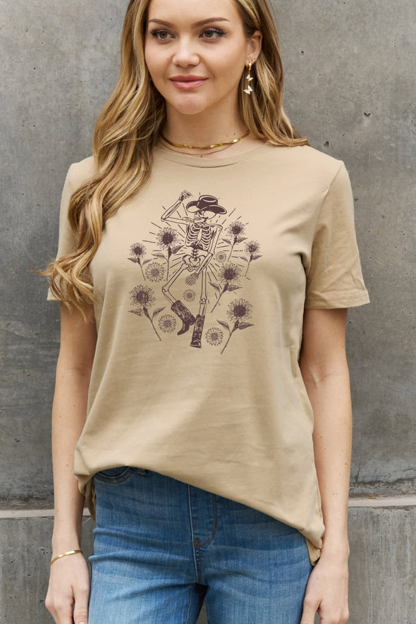 Simply Love Skeleton Graphic Cotton Tee