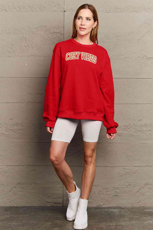 Simply Love COZY VIBES Graphic Sweatshirt