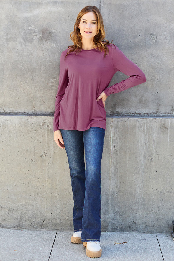 Basic Bae Round Neck Long Sleeve Top