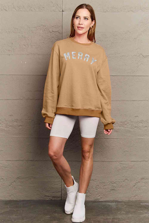 Simply Love MERRY Graphic Sweatshirt