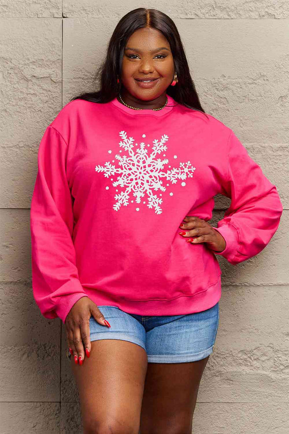 Simply Love Snowflake Graphic Sweatshirt