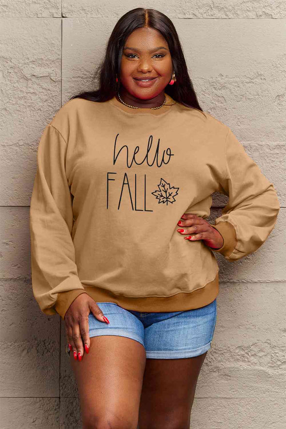Simply Love HELLO FALL Graphic Sweatshirt