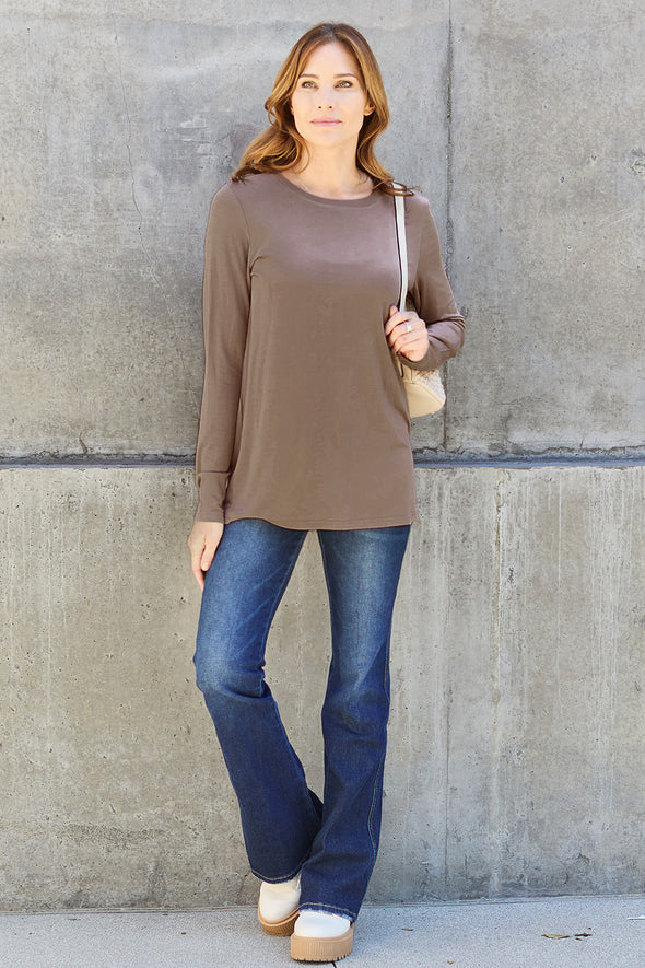 Basic Bae Round Neck Long Sleeve Top