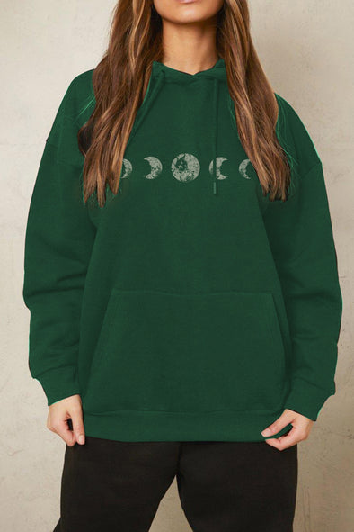 Simply Love Dropped Shoulder Lunar Phase Graphic Hoodie