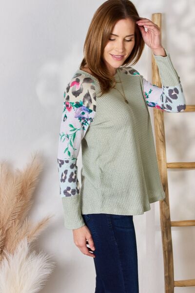 Hailey & Co Printed Round Neck Blouse