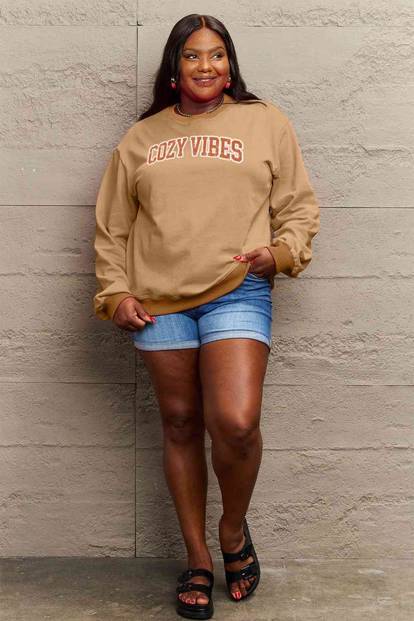 Simply Love COZY VIBES Graphic Sweatshirt