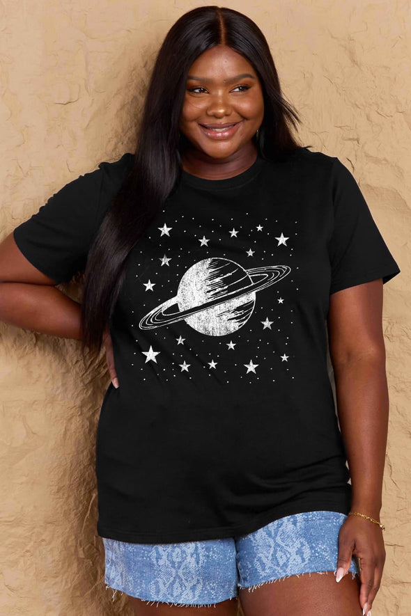 Simply Love Planet Graphic Cotton T-Shirt