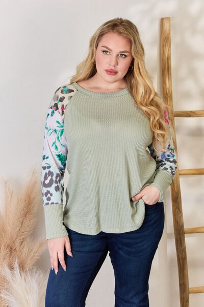 Hailey & Co Printed Round Neck Blouse