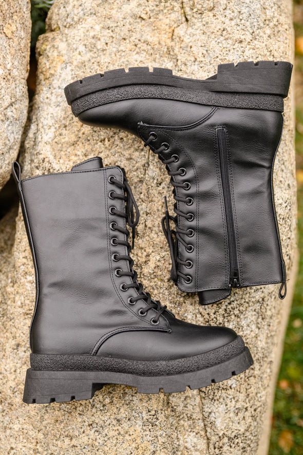 Qupid Fresh Feels Combat Boots Black