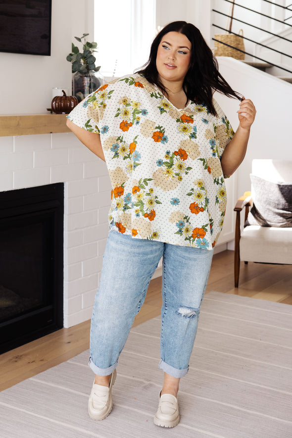 Jodifl Good Morning Floral V-Neck Blouse