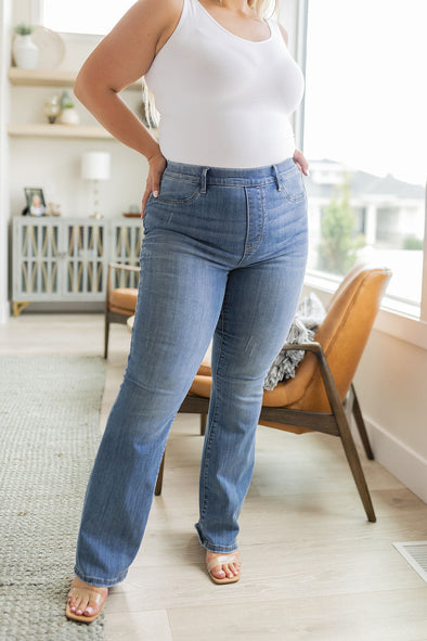 Judy Blue Paula High Rise Pull On Slim Bootcut Jeans