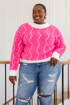 Cozy Casual Pop Culture Zig Zag Sweater
