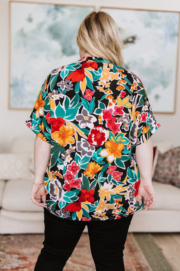 JODIFL Pretty in Paradise Floral Blouse