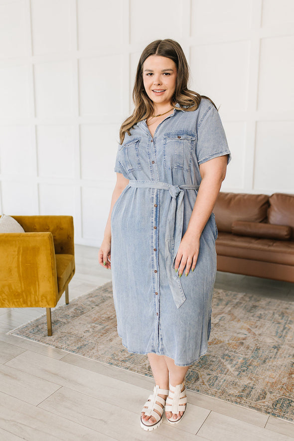 GeeGee Wait For It Denim Shirtdress