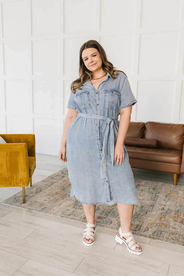 GeeGee Wait For It Denim Shirtdress