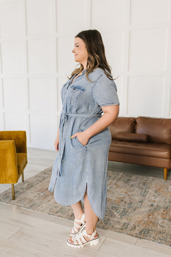 GeeGee Wait For It Denim Shirtdress