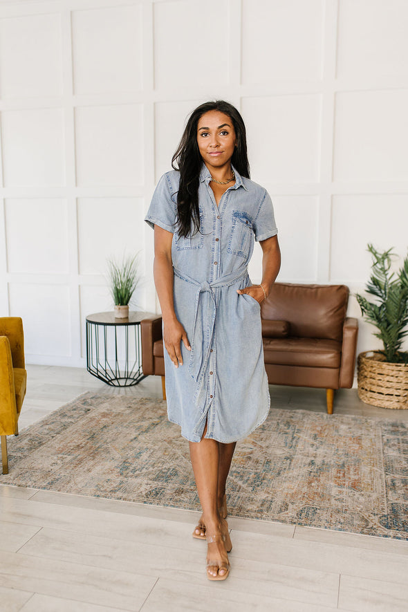 GeeGee Wait For It Denim Shirtdress