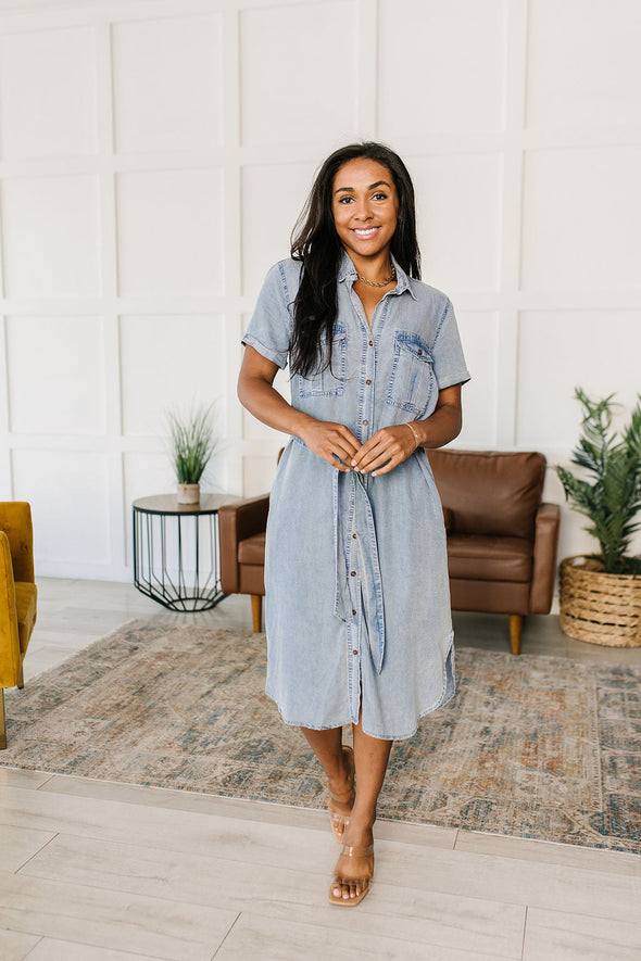 GeeGee Wait For It Denim Shirtdress