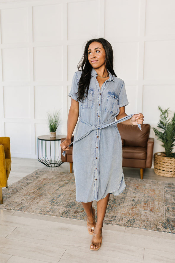 GeeGee Wait For It Denim Shirtdress