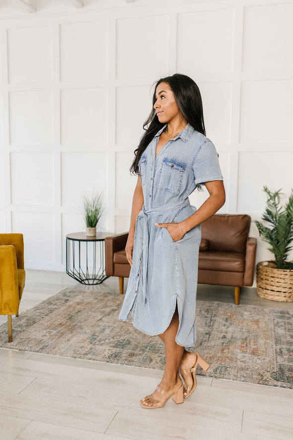 GeeGee Wait For It Denim Shirtdress