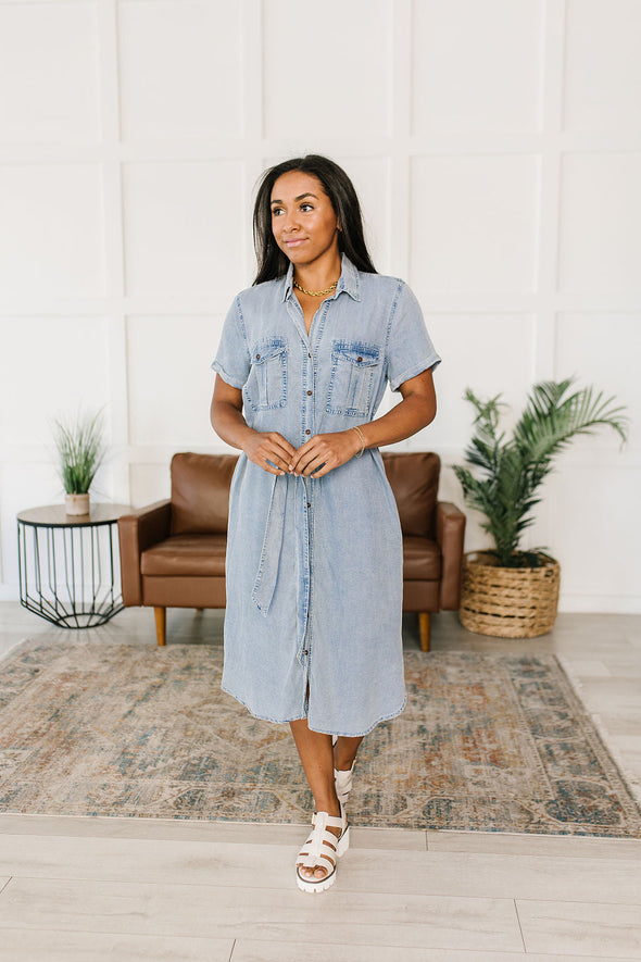 GeeGee Wait For It Denim Shirtdress