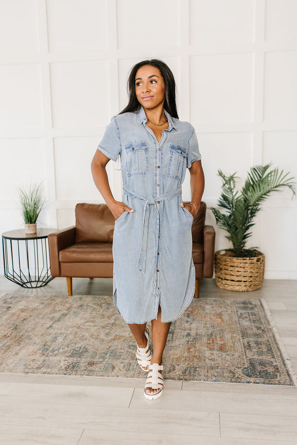 GeeGee Wait For It Denim Shirtdress