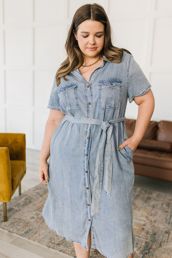 GeeGee Wait For It Denim Shirtdress