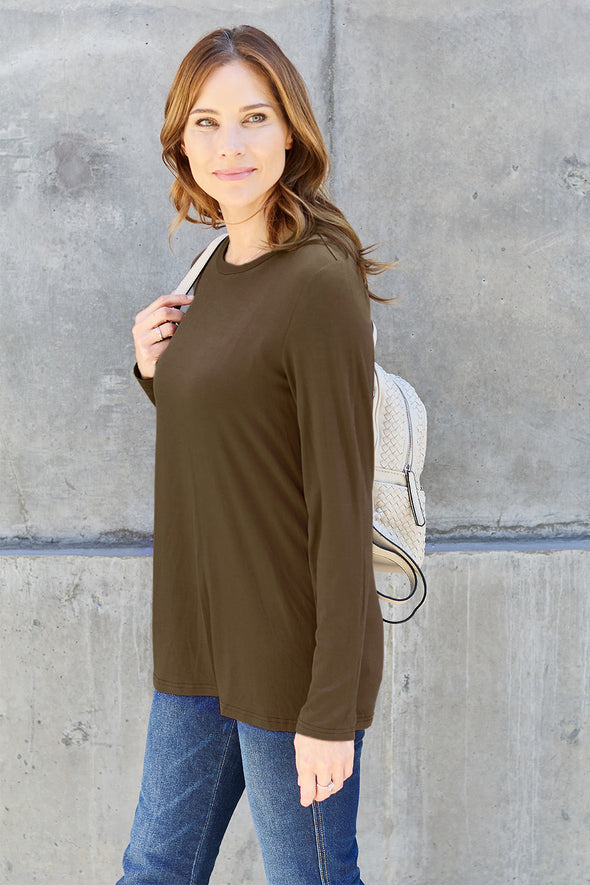 Basic Bae Round Neck Long Sleeve Top
