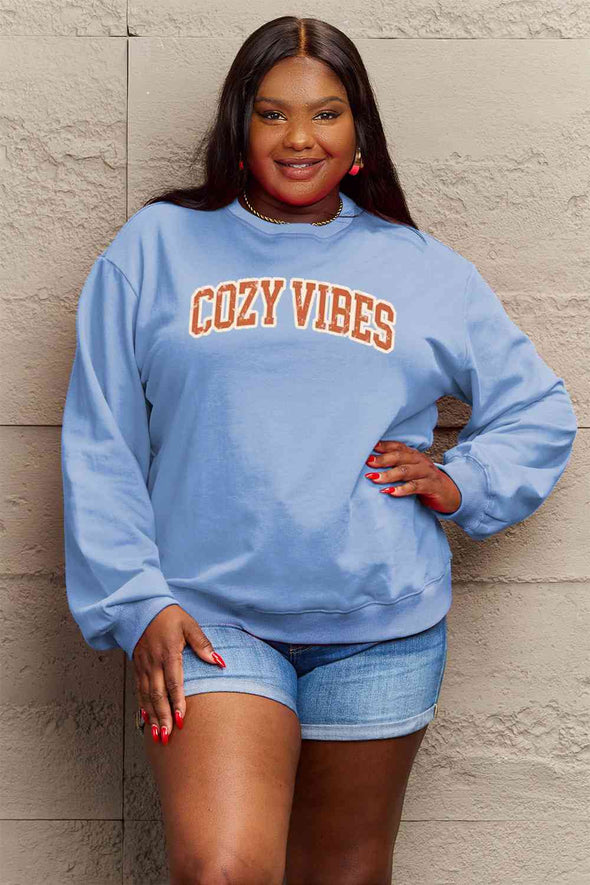 Simply Love COZY VIBES Graphic Sweatshirt