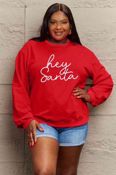 Simply Love HEY SANTA Graphic Sweatshirt