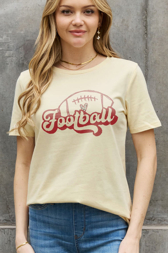 Simply Love FOOTBALL Graphic Cotton Tee