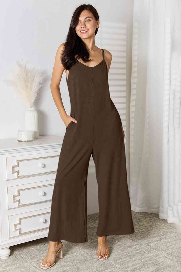 Basic Bae Spaghetti Strap V-Neck Jumpsuit