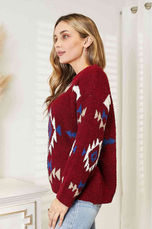 HEYSON Aztec Soft Fuzzy Sweater
