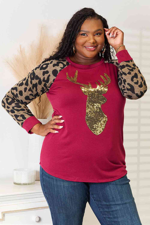 Heimish Animal Print Reindeer Top