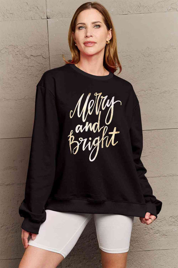 Simply Love MERRY AND BRIGHT Graphic Sweatshirt