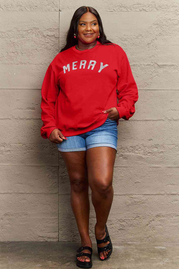 Simply Love MERRY Graphic Sweatshirt