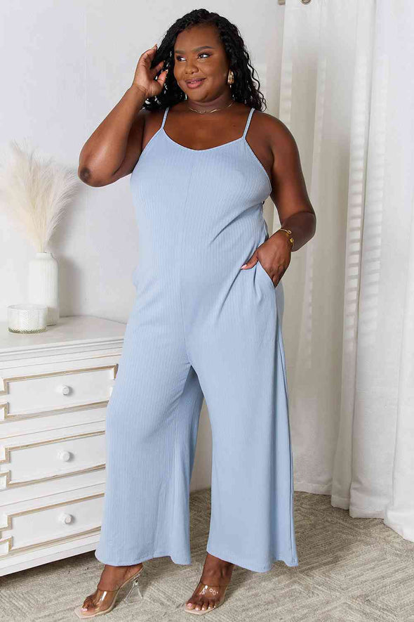 Basic Bae Spaghetti Strap V-Neck Jumpsuit