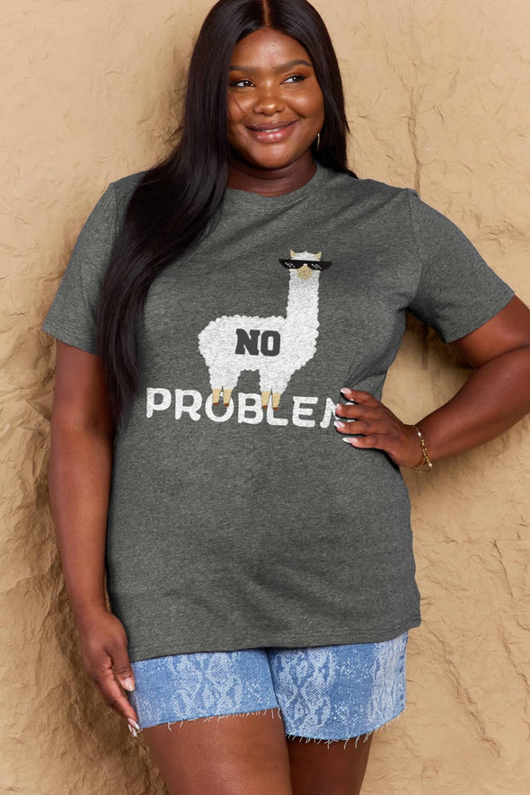 Simply Love NO PROBLEM Graphic Cotton Tee