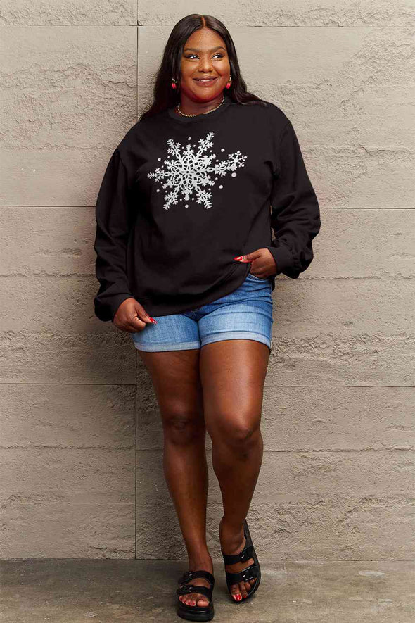 Simply Love Snowflake Graphic Sweatshirt