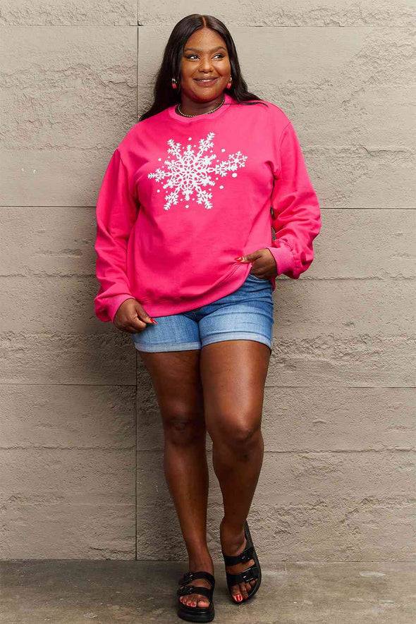 Simply Love Snowflake Graphic Sweatshirt