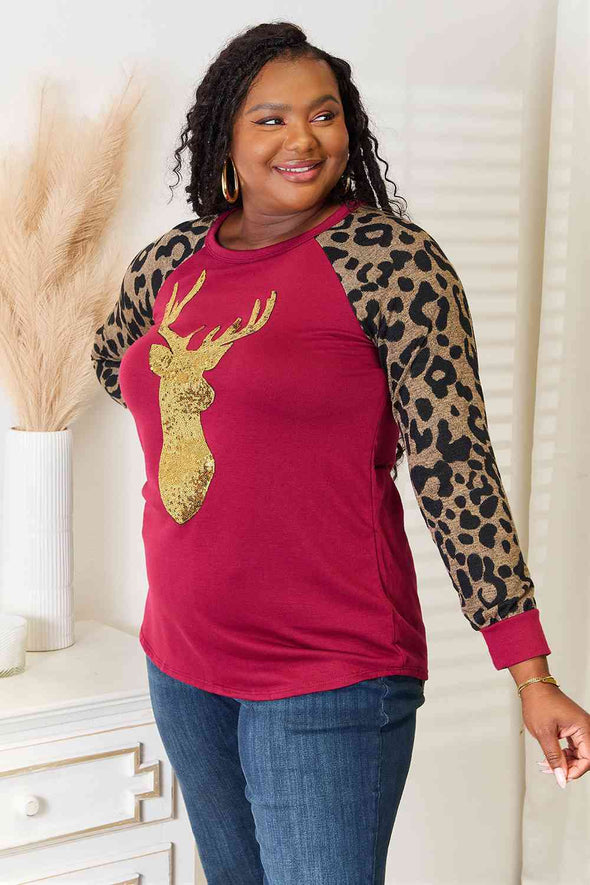 Heimish Animal Print Reindeer Top