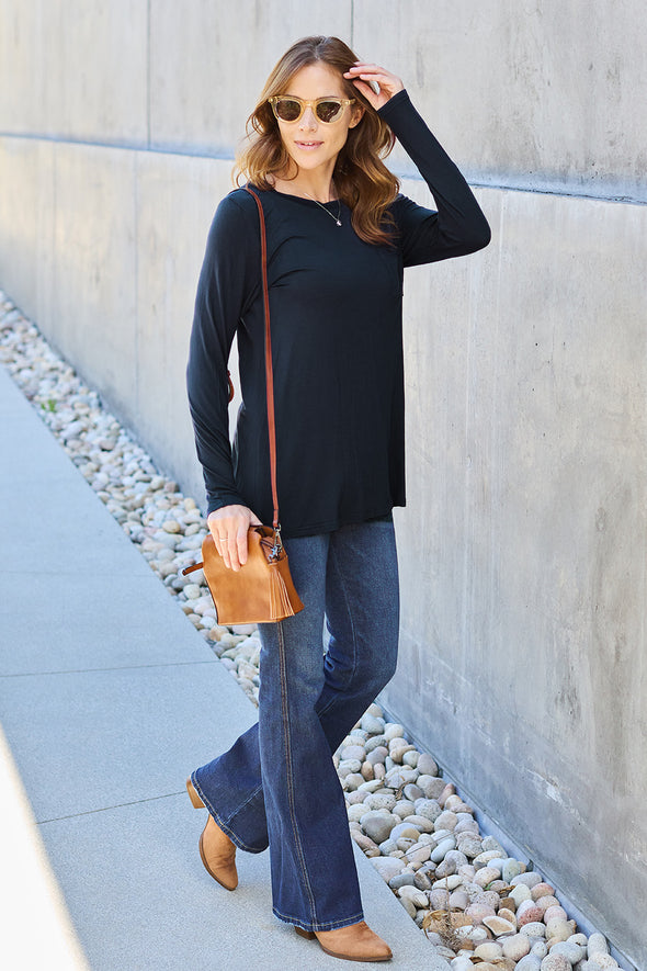 Basic Bae Round Neck Long Sleeve Top