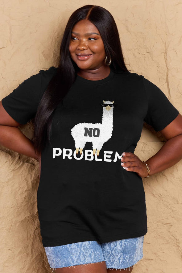 Simply Love NO PROBLEM Graphic Cotton Tee