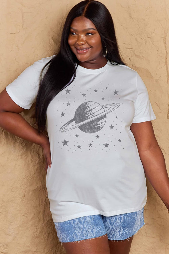 Simply Love Planet Graphic Cotton T-Shirt