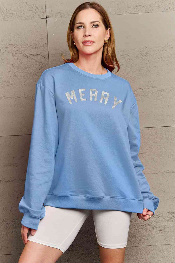 Simply Love MERRY Graphic Sweatshirt