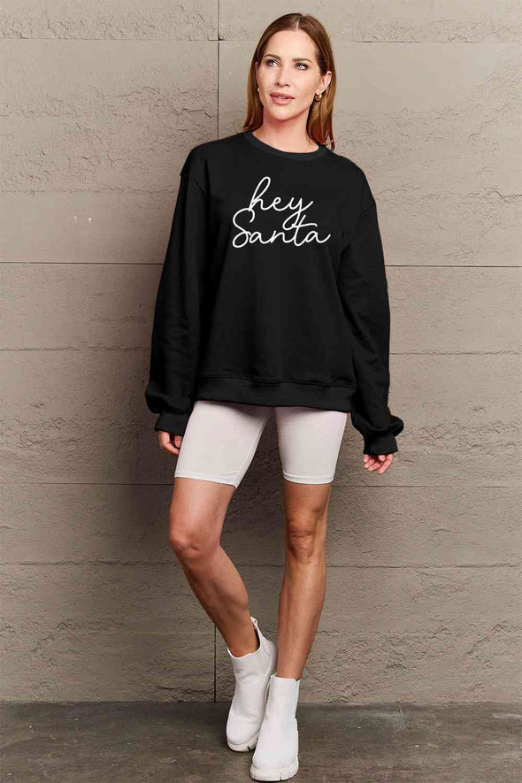 Simply Love HEY SANTA Graphic Sweatshirt