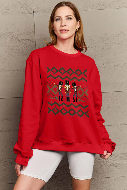 Simply Love Nutcracker Graphic Long Sleeve Sweatshirt